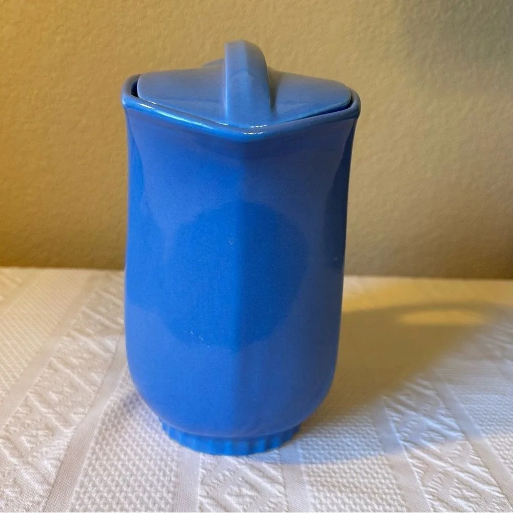 Vintage The Hall China Co‎ Made for Montgomery Ward Blue Pitcher
